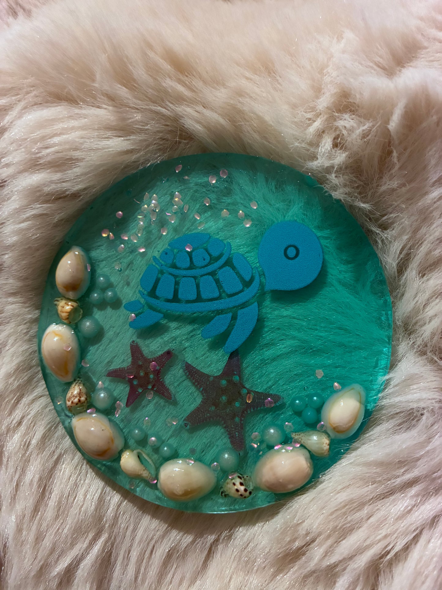 Seashell & turtle coaster #2