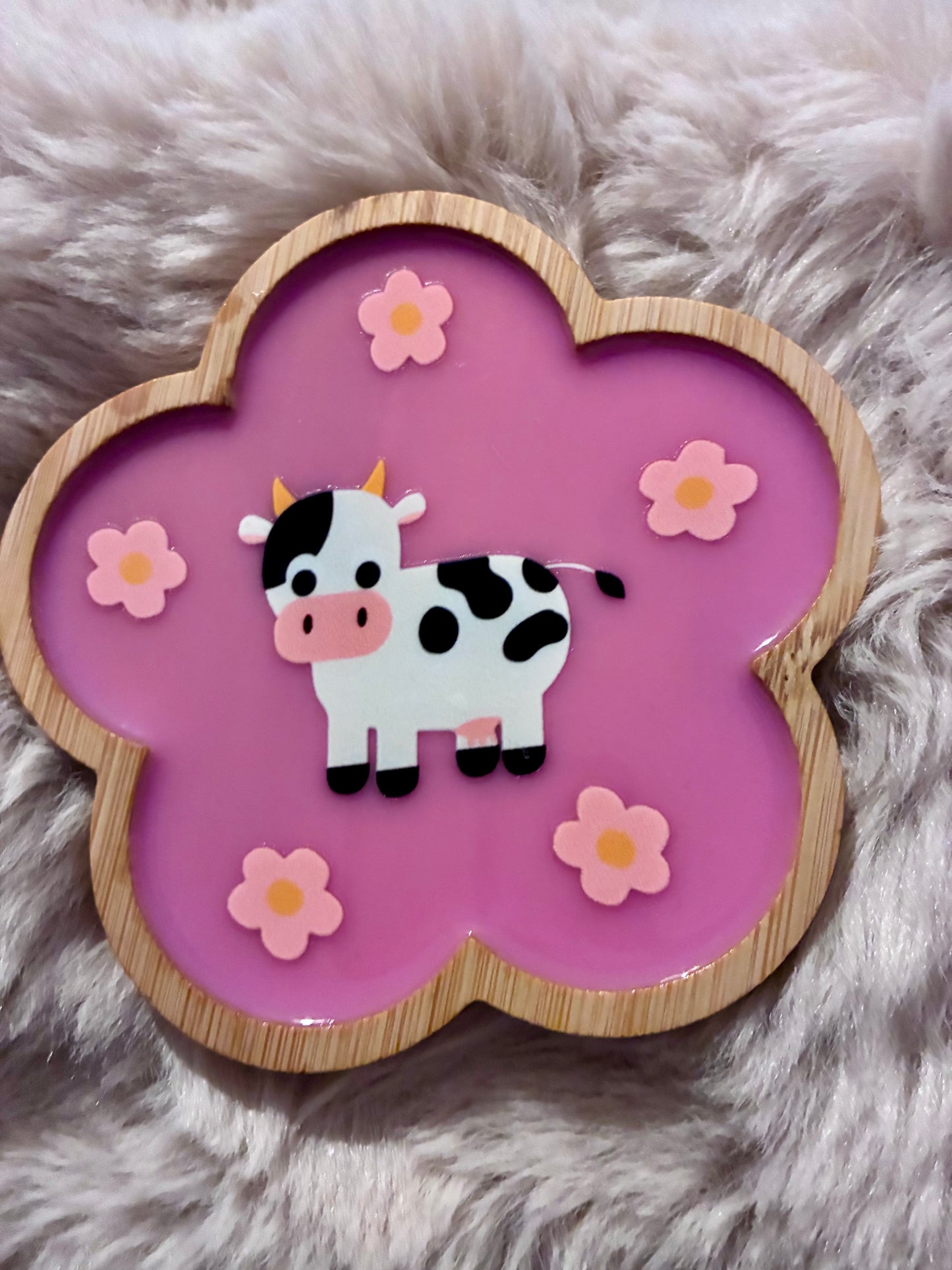 Pink cow #2 coaster