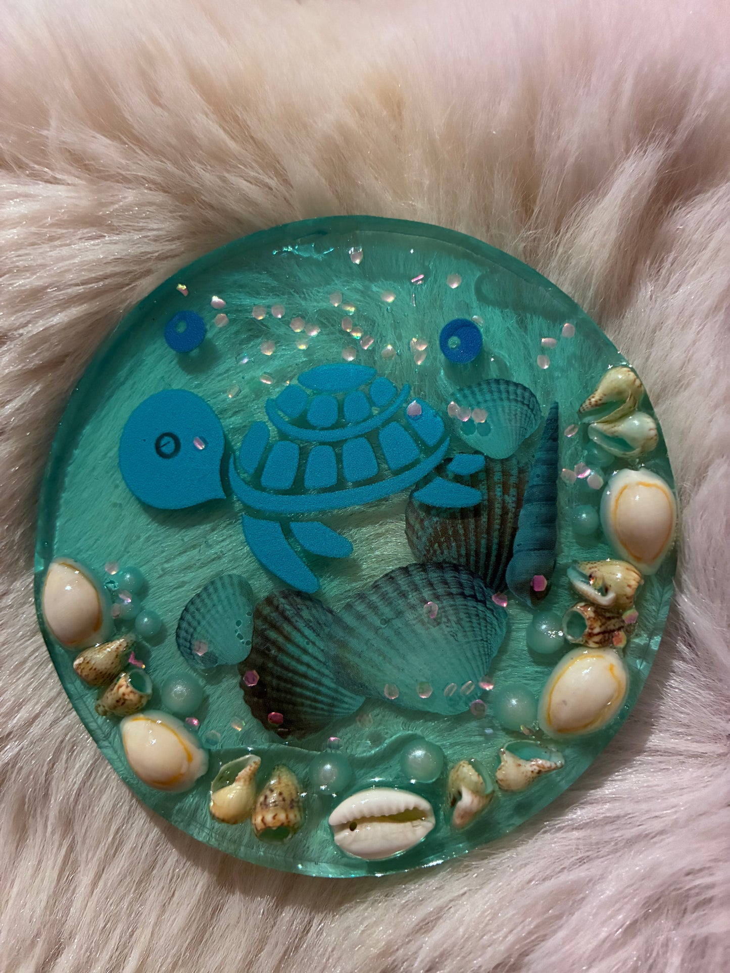 Seashell & turtle coaster #1