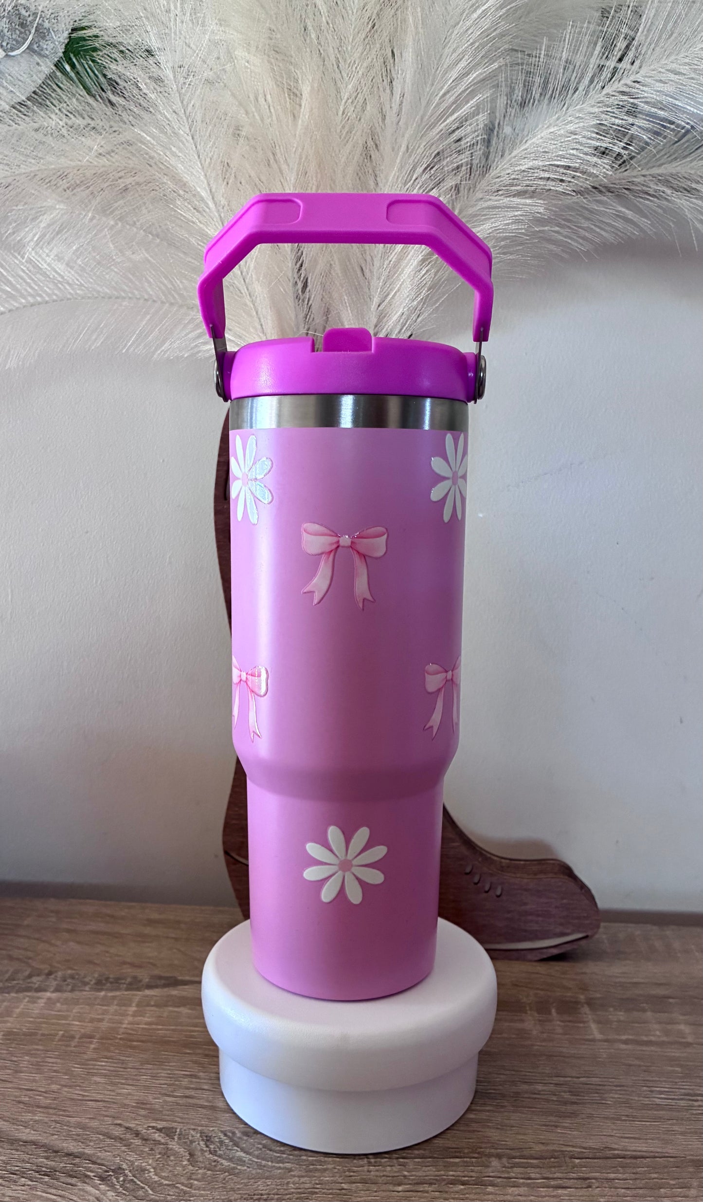 Bows & flowers travel mug