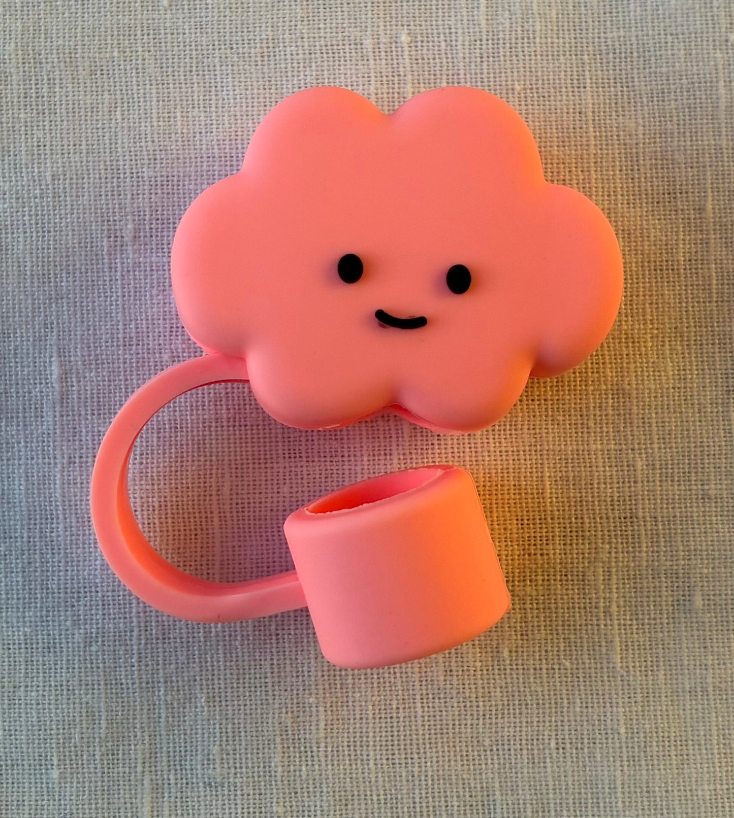 Pink cloud straw topper