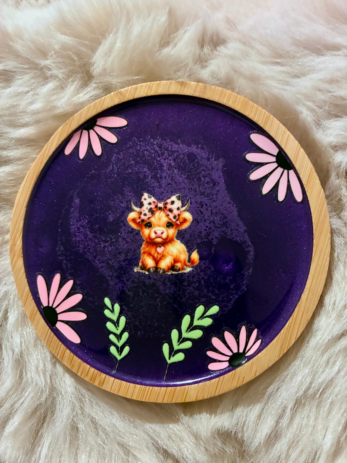 Purple cow #3 coaster