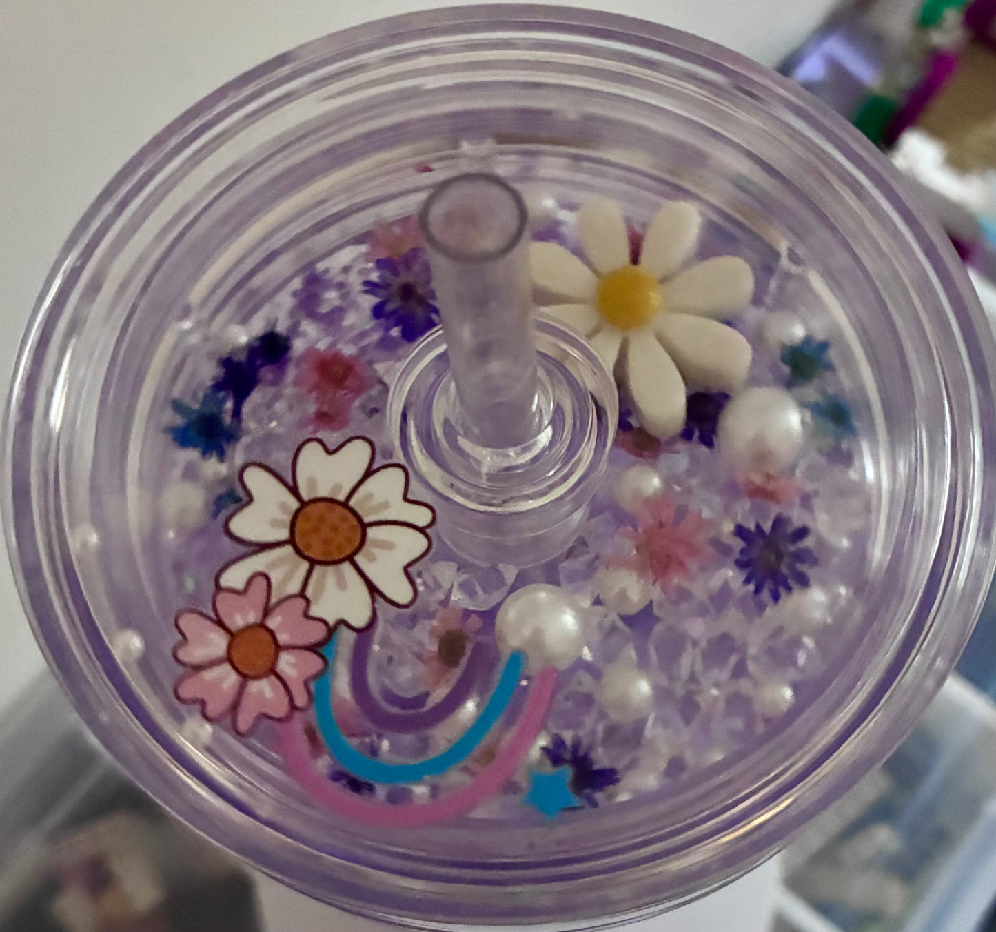Stitch & Angel tall snowglobe w/shaker lid