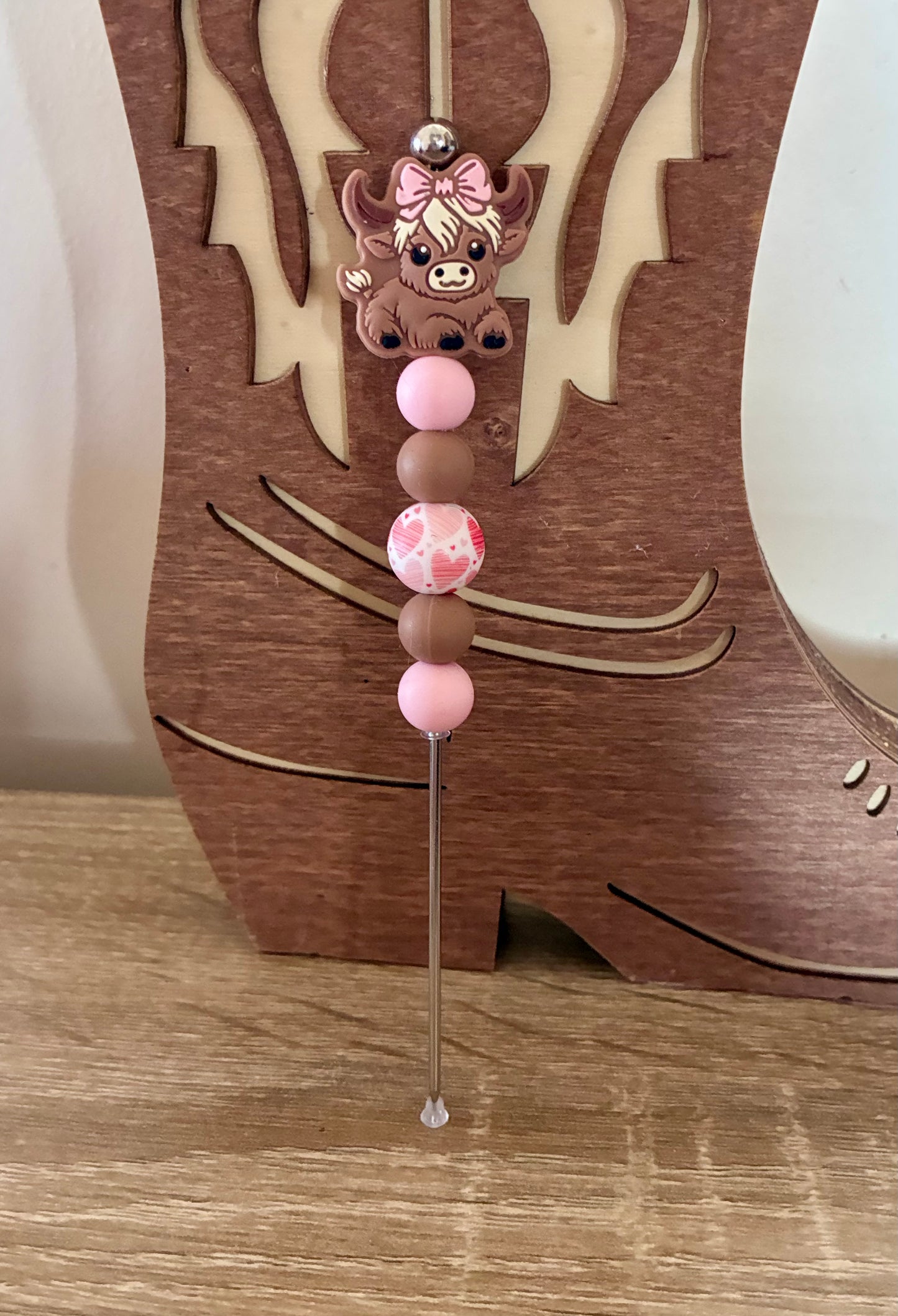 Cute cow pink bow *large*