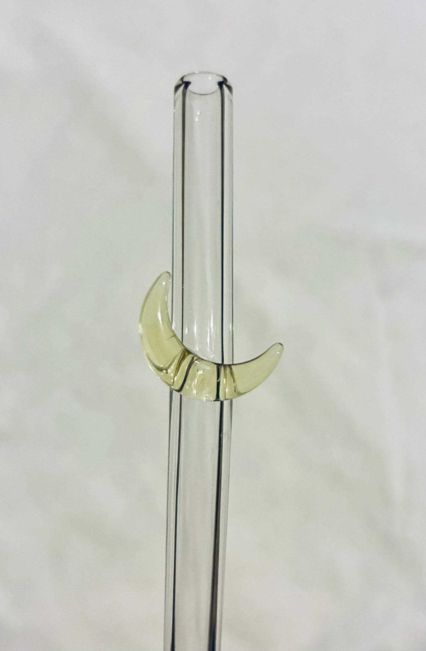 Yellow glass moon straw