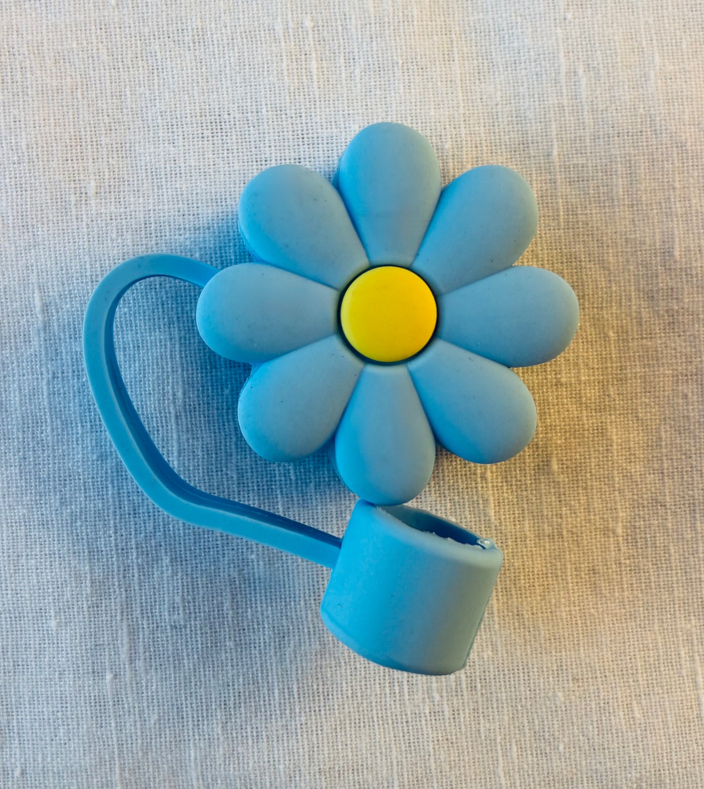 Blue flower straw topper