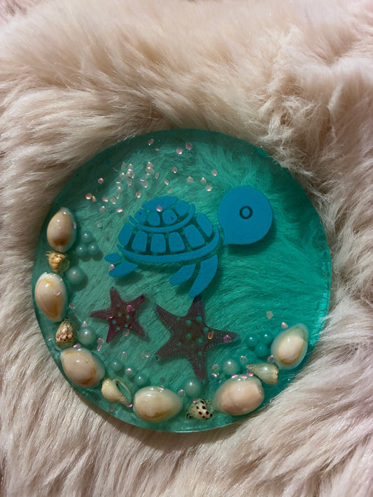 Seashell & turtle coaster #2