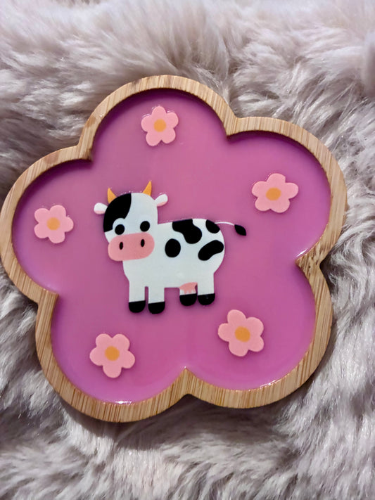 Pink cow #2 coaster