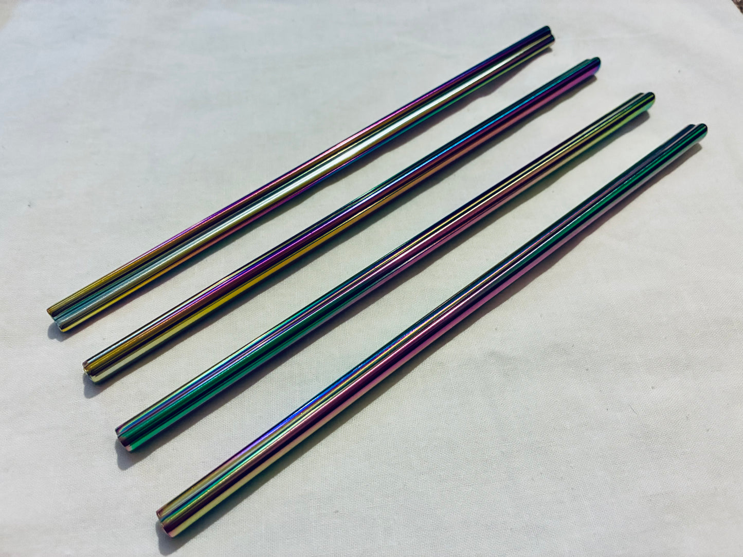 Rainbow heart straws