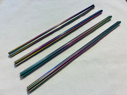 Rainbow heart straws