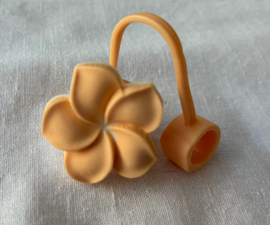 Orange frangipani straw topper