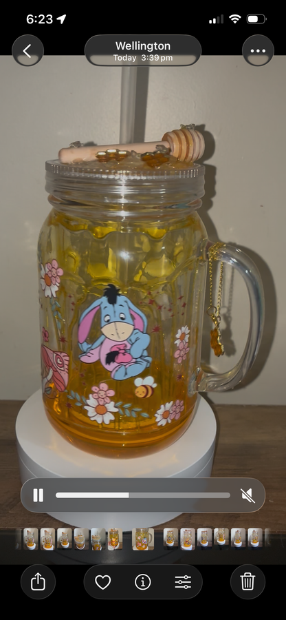 Pooh bear honey drip tumbler