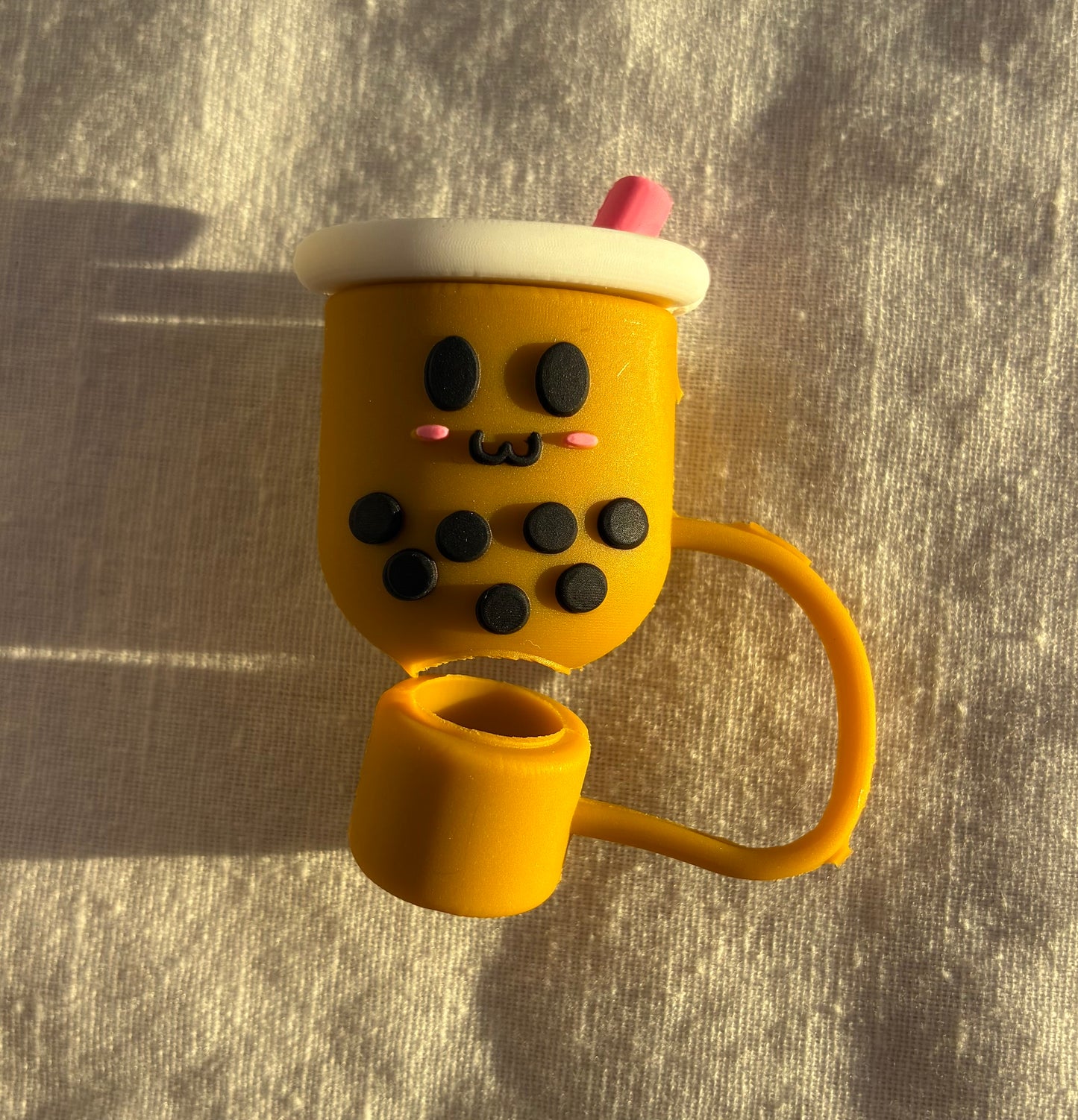 Brown boba tea straw topper