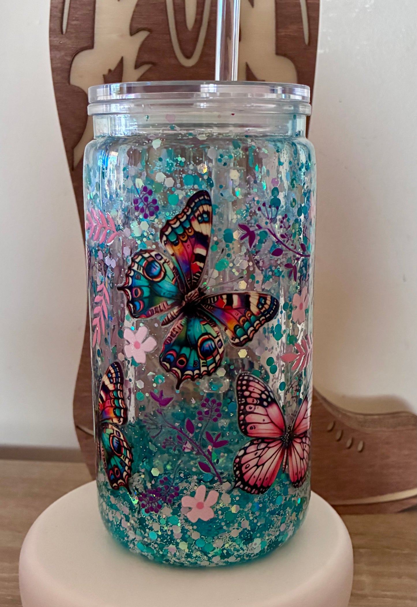 Butterfly Snowglobe tumbler
