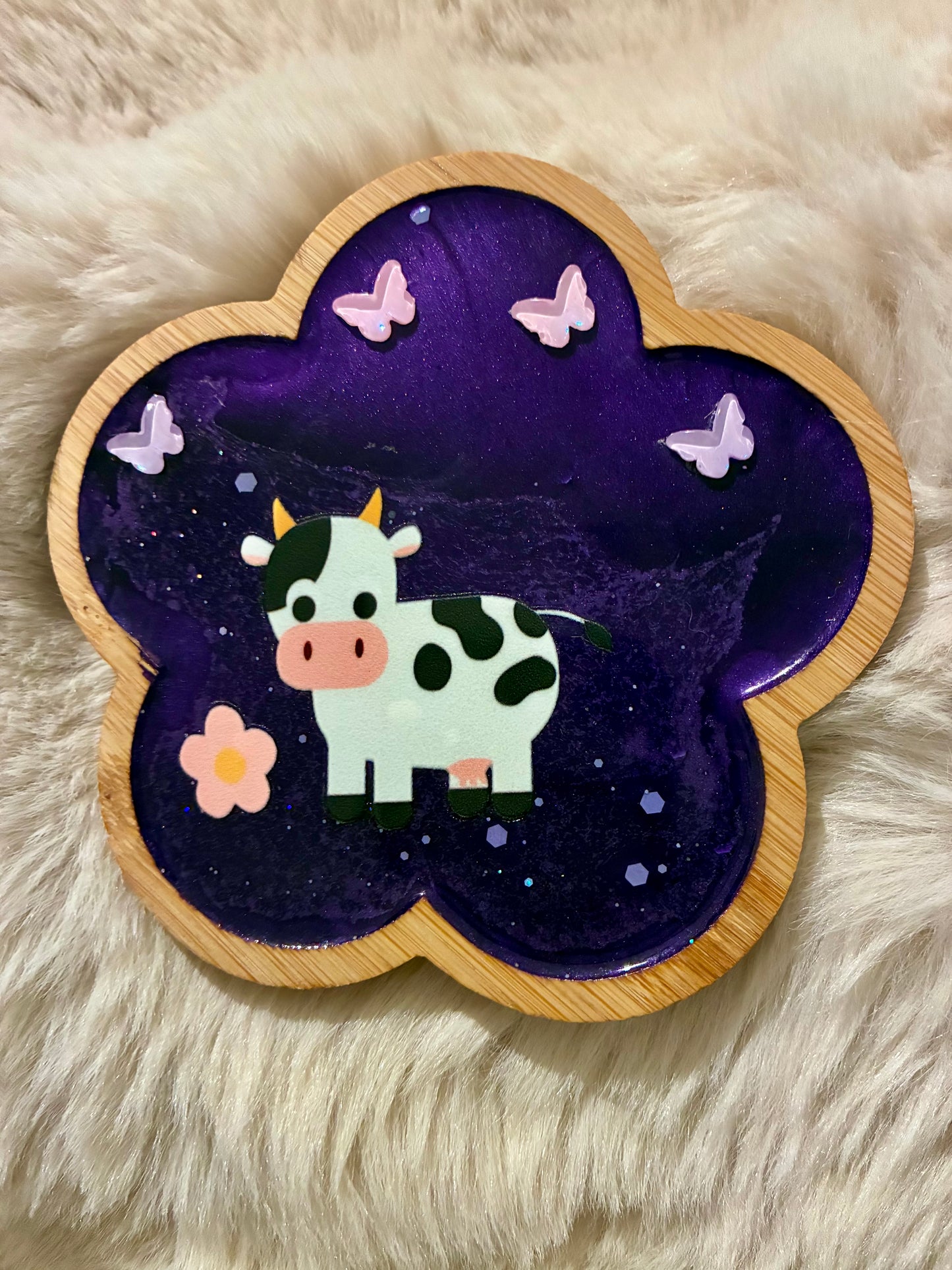 Purple cow coaster #2