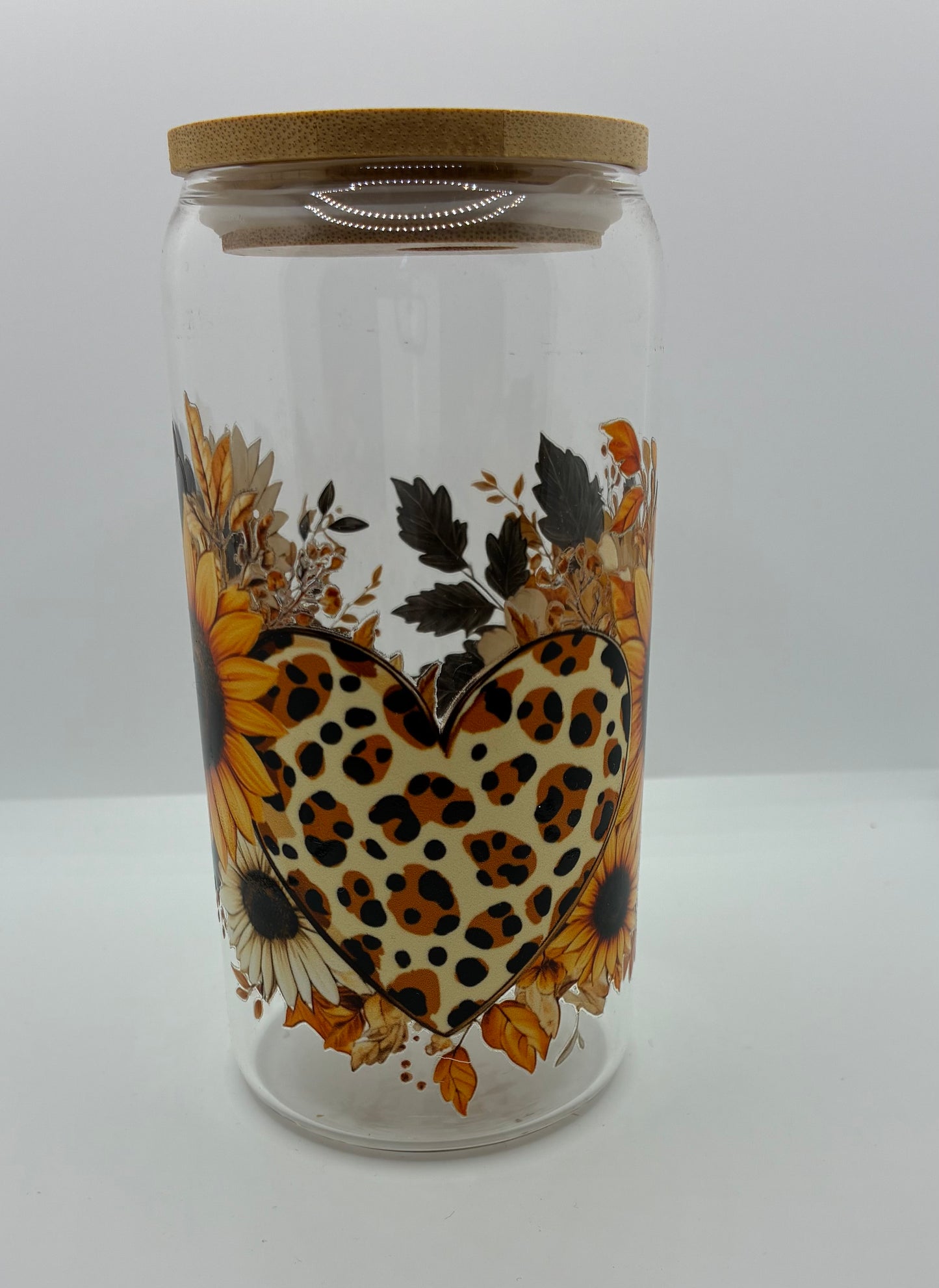 Leopard heart & flowers