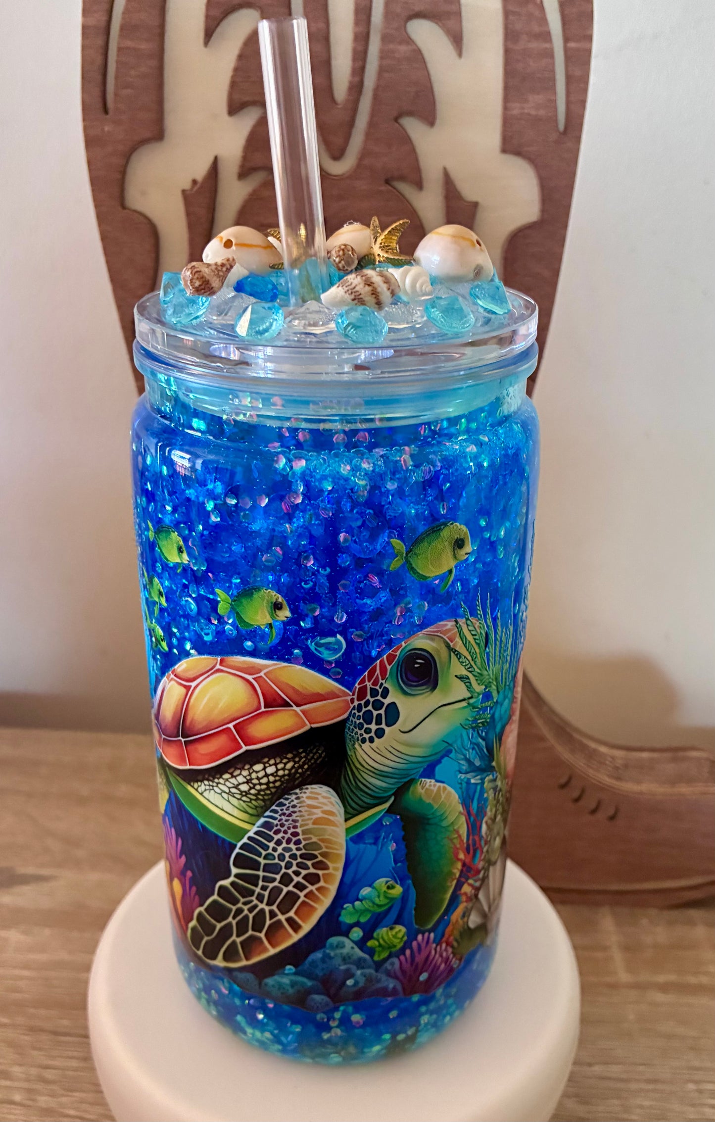 Turtle Snowglobe tumbler