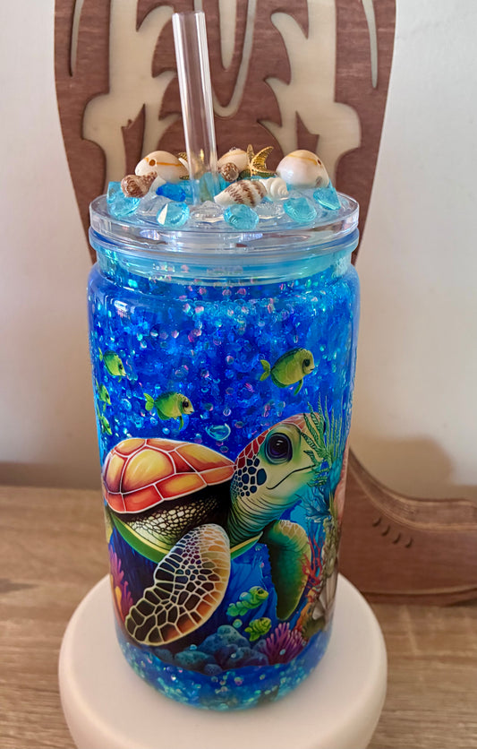 Turtle Snowglobe tumbler