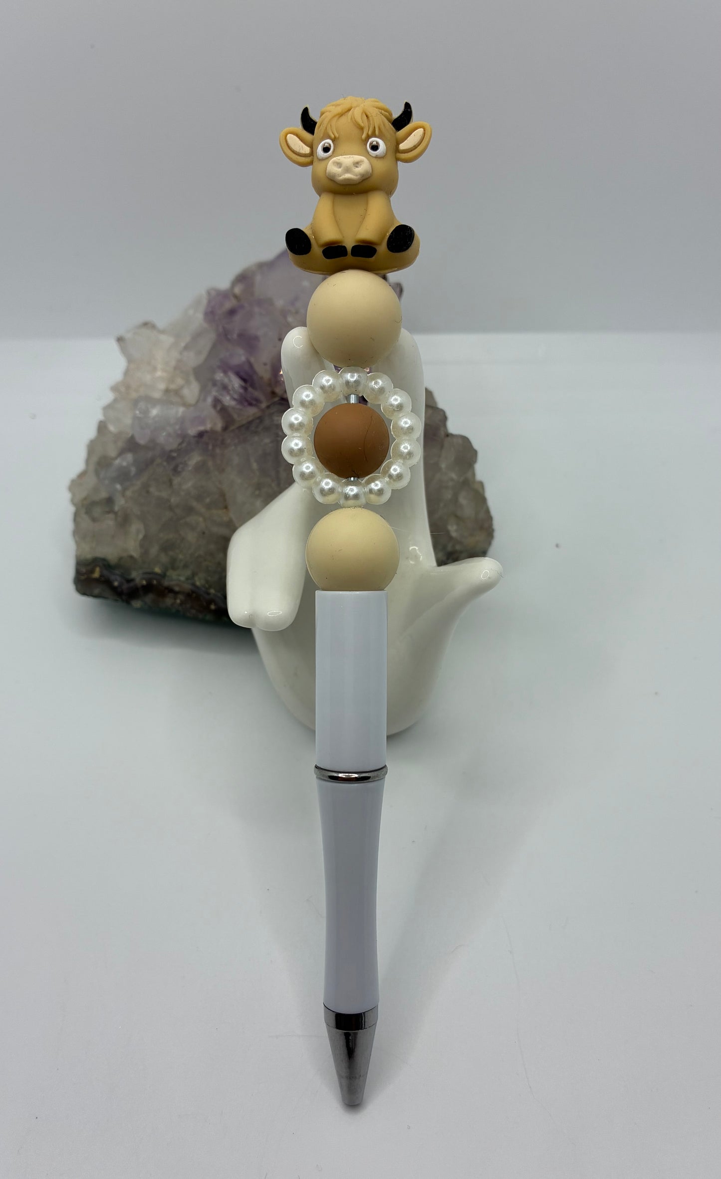 Beaded brown cow pen #2