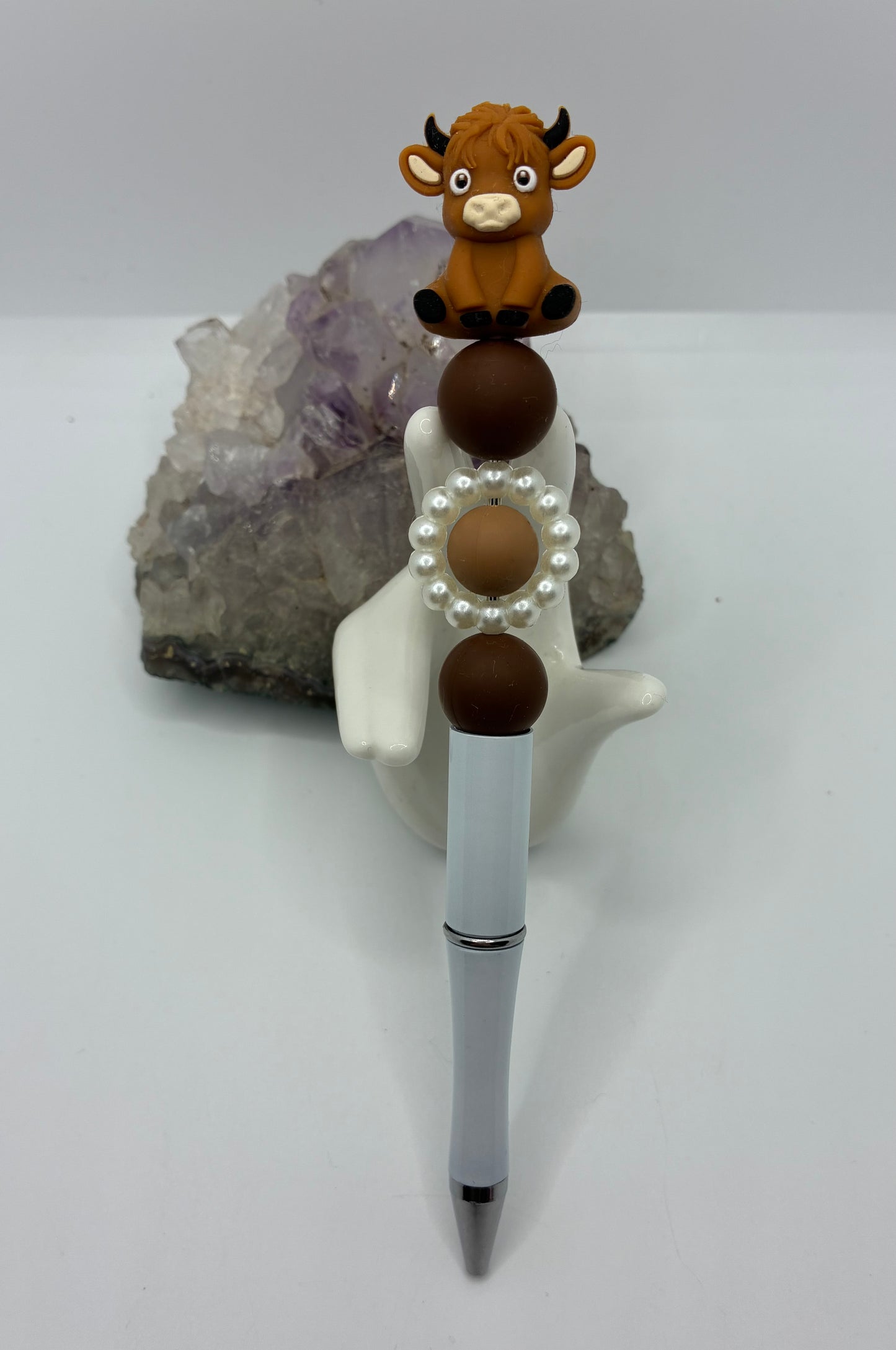 Beaded brown cow pen #1