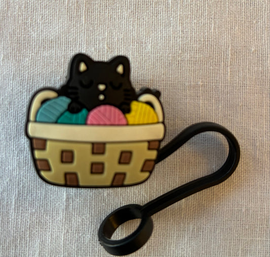 Cute cat straw topper #2