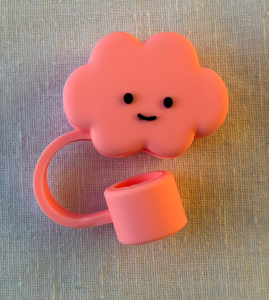 Pink cloud straw topper