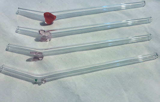 Pink cherry glass straw