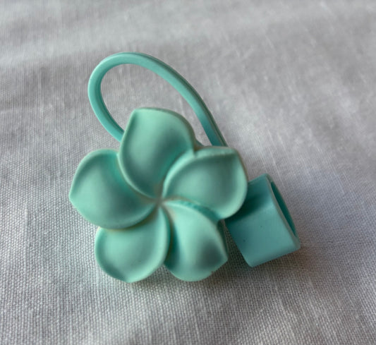Green frangipani straw topper