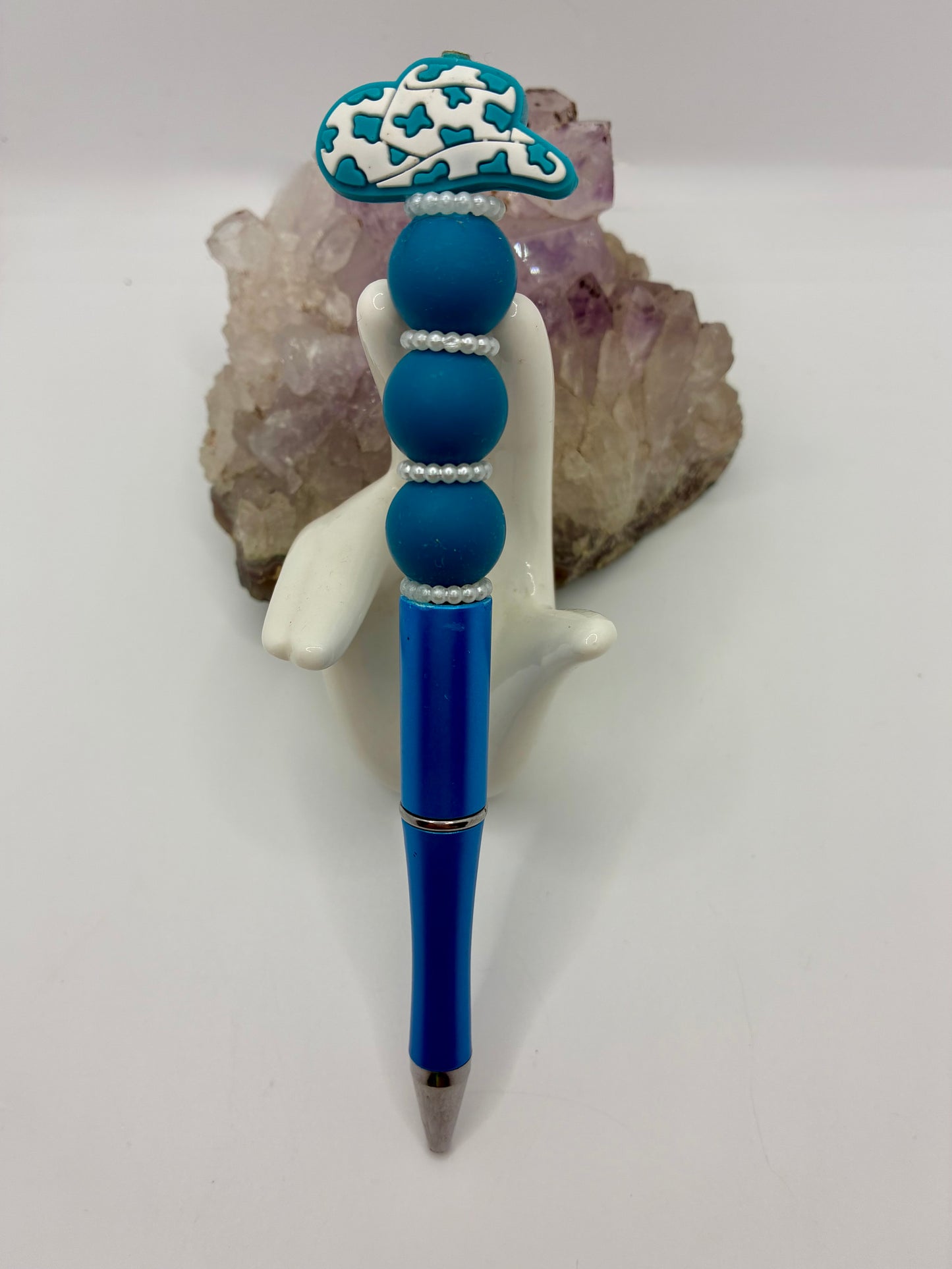 Beaded cowboy/girl hat pen