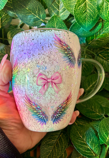 Angel winged Snowglobe mug