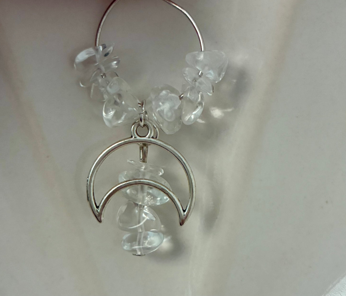 Moon crystal chip earrings