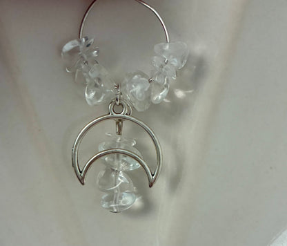 Moon crystal chip earrings